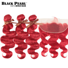 Load image into Gallery viewer, Red Bundles With Frontal Brazilian Body Wave 
