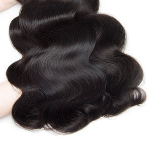 Body Wave Bundles With Closure HD Transparent Lace Frontal