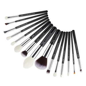 Jessup Makeup Brushes Set 15pcs Foundation Highlighter Powder Make Up Brush Eyeshadow Liner Blending Cosmetic Tool Kits