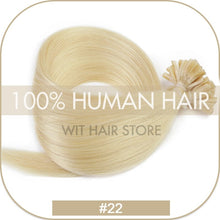 Load image into Gallery viewer, U Nail Tip Remy Keratin Human Hair Extensions Straight natural Pre Bonded Fusion
