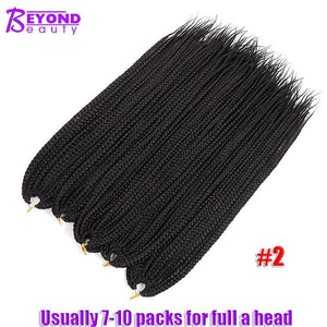 Beyond Beauty Crotchet Box Braid Hair Extensions Ombre Black Brown Colors Braiding Hair Synthetic Crochet Braids