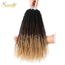 Load image into Gallery viewer, Saisity Synthetic Nubian Twist Braids Crotchet Passion Spring Twists Braiding Hair Extensions Ombre Crochet Braids Hair
