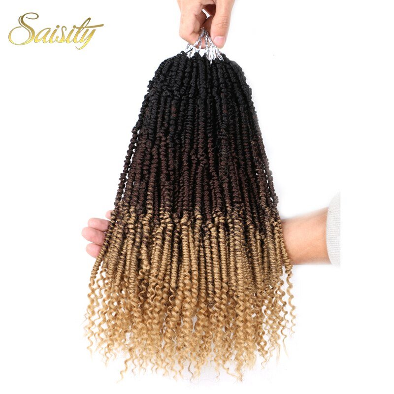 Saisity Synthetic Nubian Twist Braids Crotchet Passion Spring Twists Braiding Hair Extensions Ombre Crochet Braids Hair