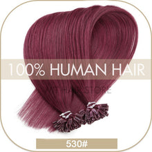 Load image into Gallery viewer, U Nail Tip Remy Keratin Human Hair Extensions Straight natural Pre Bonded Fusion
