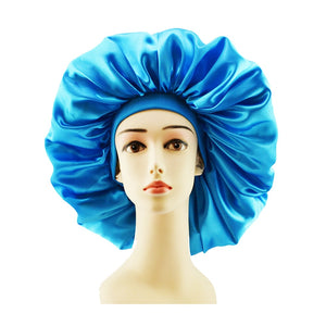 New Fashion Big Size Satin Silk Bonnet Sleep Night Cap Head Cover Bonnet Hat For Curly Springy Hair