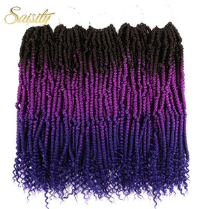 Saisity Synthetic Nubian Twist Braids Crotchet Passion Spring Twists Braiding Hair Extensions Ombre Crochet Braids Hair