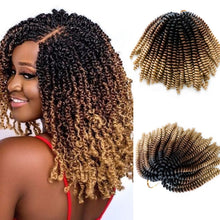 Load image into Gallery viewer, 8inch Passion Twist Crochet Hair Spring Twist Hair Crochet Braids Synthetic Braiding Hair Extensions Crotchet Rainbow 30Roots
