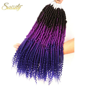 Saisity Synthetic Nubian Twist Braids Crotchet Passion Spring Twists Braiding Hair Extensions Ombre Crochet Braids Hair