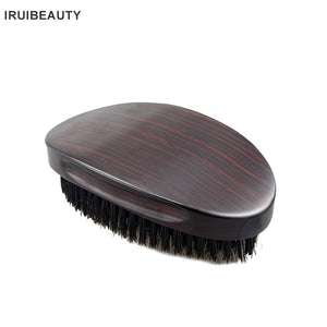 Men Oval Bristle Hair Wave Brush Solid Wood