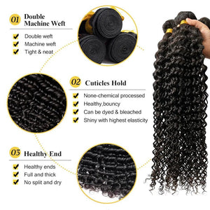 Brazilian Jerry Curly Human Hair Bundles 32 34 Inch Deep Wave Bundles Human Hair Extension