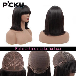 Straight Bob Human Hair Wigs  Glueless Brazilian Remy Human Hair No Lace Bob Wigs