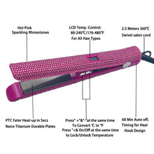 Load image into Gallery viewer, Hair Straightener Curler With Rhinestone Titanium Plate
