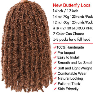 Butterfly Locs Braids Crochet Hair Distressed Passion Locs Hair Crotchet Braids Extensions Hair Locks cheveux Naturel Braiding