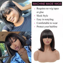 Load image into Gallery viewer, Straight Bob Human Hair Wigs  Glueless Brazilian Remy Human Hair No Lace Bob Wigs
