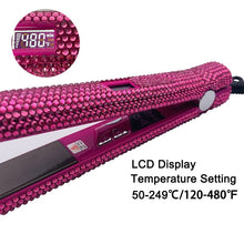 Load image into Gallery viewer, Hair Straightener Curler With Rhinestone Titanium Plate
