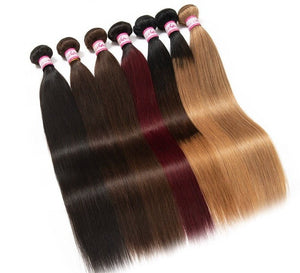 Brazilian Straight  1/3/4 Bundles Ombre 100% Human Hair Weave Bundles