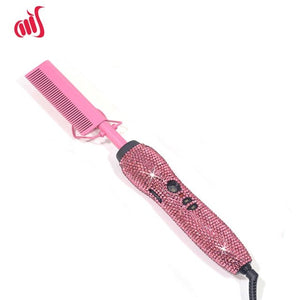 Crystal Pressing Hot Comb Electric Ceramic Pressing Comb High Heat Hot Comb 2 In 1 Hot Comb Straightener