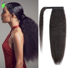 Load image into Gallery viewer, Afro Kinky Curly Ponytail Human Hair Brazilian Curly Wrap Around Ponytail  Extensions
