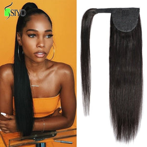 Afro Kinky Curly Ponytail Human Hair Brazilian Curly Wrap Around Ponytail  Extensions