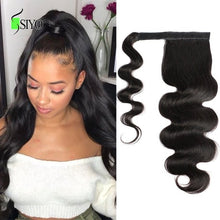 Load image into Gallery viewer, Afro Kinky Curly Ponytail Human Hair Brazilian Curly Wrap Around Ponytail  Extensions
