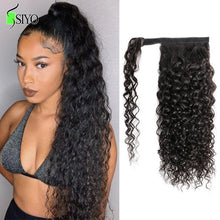 Load image into Gallery viewer, Afro Kinky Curly Ponytail Human Hair Brazilian Curly Wrap Around Ponytail  Extensions
