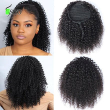 Load image into Gallery viewer, Afro Kinky Curly Ponytail Human Hair Brazilian Curly Wrap Around Ponytail  Extensions
