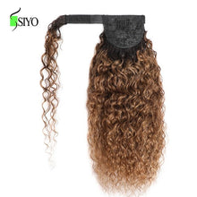 Load image into Gallery viewer, Afro Kinky Curly Ponytail Human Hair Brazilian Curly Wrap Around Ponytail  Extensions
