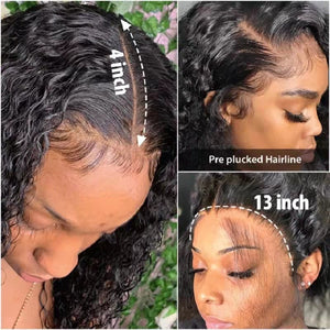 Loose Deep Wave HD Frontal Wig Curly Human Hair Brazilian 13x4 Wet And Wavy Water Wave Full Lace Front Wig