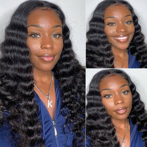 Lace Front Human Hair Wig Transparent  Loose Deep Wave Human Hair Wig