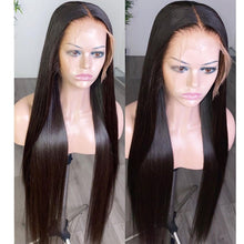 Load image into Gallery viewer, Burgundy Straight Lace Front HD Transparent Human Hair Wig Pre Plucked
