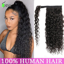 Load image into Gallery viewer, Afro Kinky Curly Ponytail Human Hair Brazilian Curly Wrap Around Ponytail  Extensions
